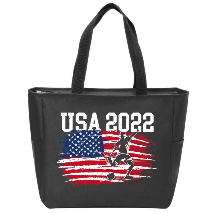 USA American Flag Soccer Tournament Zip Tote Bag