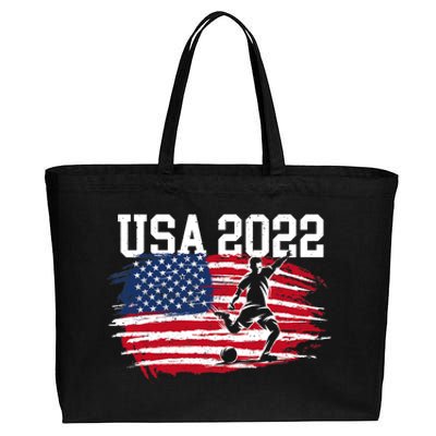 USA American Flag Soccer Tournament Cotton Canvas Jumbo Tote