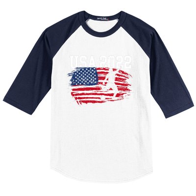 USA American Flag Soccer Tournament Baseball Sleeve Shirt