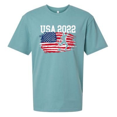 USA American Flag Soccer Tournament Sueded Cloud Jersey T-Shirt