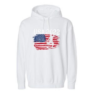 USA American Flag Soccer Tournament Garment-Dyed Fleece Hoodie