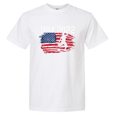 USA American Flag Soccer Tournament Garment-Dyed Heavyweight T-Shirt