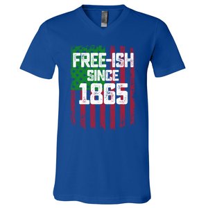 Usa American Flag Juneteenth June 19 1865 Black History Blm Gift V-Neck T-Shirt