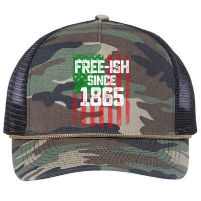 Usa American Flag Juneteenth June 19 1865 Black History Blm Gift Retro Rope Trucker Hat Cap