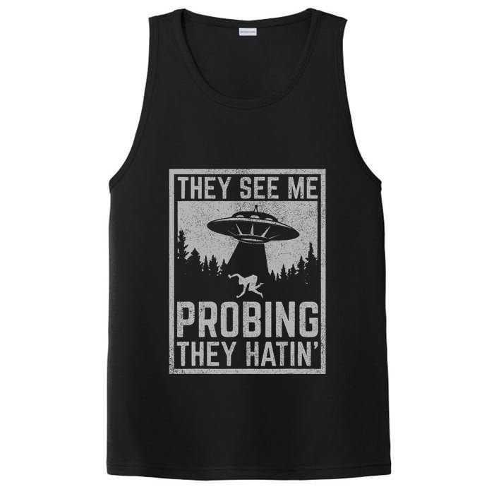 Ufo Alien Flying Saucer They See Me Probing They Hatin PosiCharge Competitor Tank