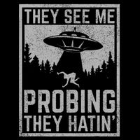 Ufo Alien Flying Saucer They See Me Probing They Hatin Wool Snapback Cap