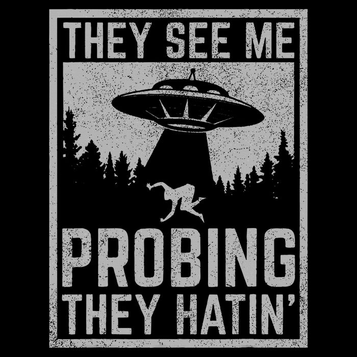 Ufo Alien Flying Saucer They See Me Probing They Hatin Wool Snapback Cap
