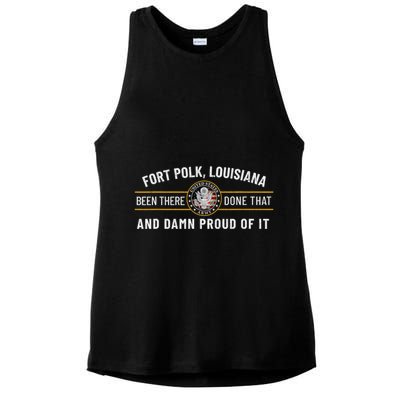 U.S A.R.M.Y Fort Polk Tigerland Louisiana Alumni Retro Gift Ladies PosiCharge Tri-Blend Wicking Tank