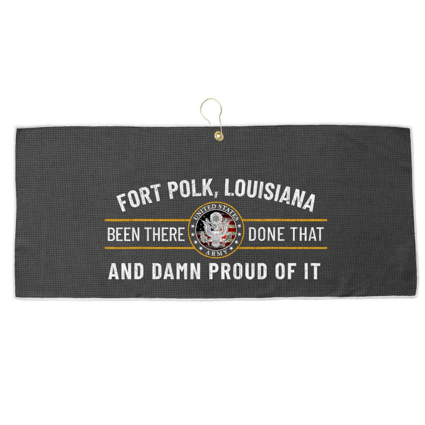 U.S A.R.M.Y Fort Polk Tigerland Louisiana Alumni Retro Gift Large Microfiber Waffle Golf Towel