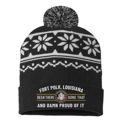 U.S A.R.M.Y Fort Polk Tigerland Louisiana Alumni Retro Gift USA-Made Snowflake Beanie