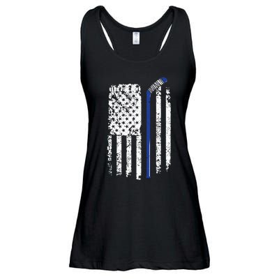 U.S. American Flag Hockey Player Ladies Essential Flowy Tank