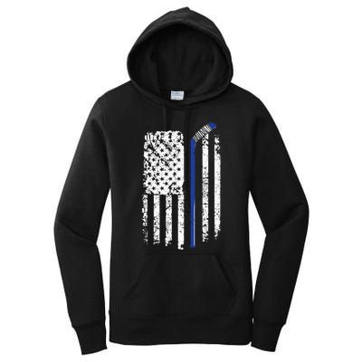 U.S. American Flag Hockey Player Women's Pullover Hoodie