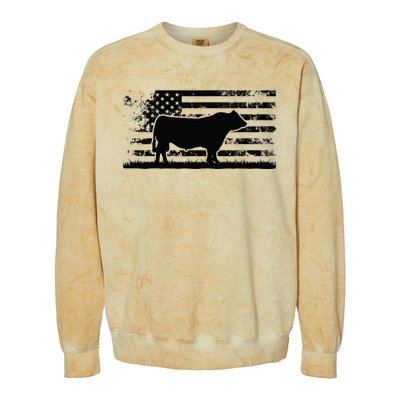 USA American Flag America Cow Black Angus Rancher Colorblast Crewneck Sweatshirt