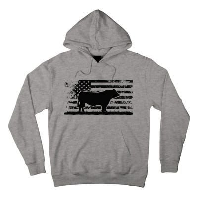 USA American Flag America Cow Black Angus Rancher Tall Hoodie