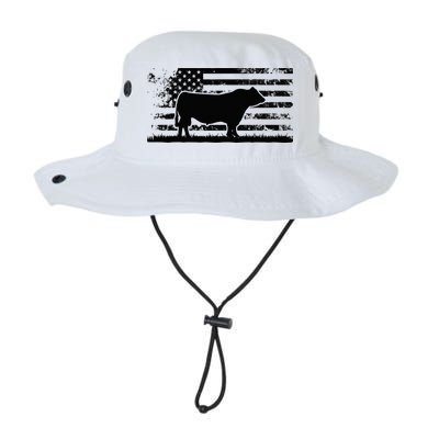 USA American Flag America Cow Black Angus Rancher Bucket Hat