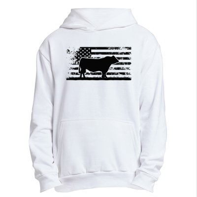 USA American Flag America Cow Black Angus Rancher Urban Pullover Hoodie