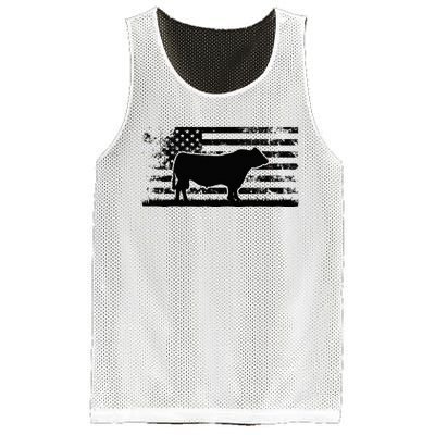 USA American Flag America Cow Black Angus Rancher Mesh Reversible Basketball Jersey Tank