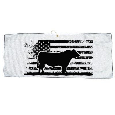 USA American Flag America Cow Black Angus Rancher Large Microfiber Waffle Golf Towel