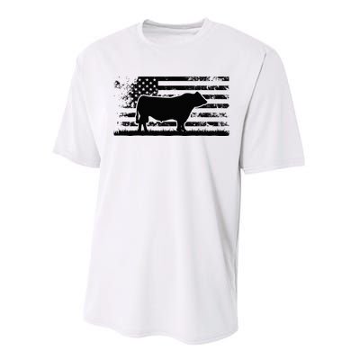 USA American Flag America Cow Black Angus Rancher Performance Sprint T-Shirt