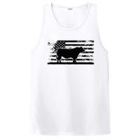 USA American Flag America Cow Black Angus Rancher PosiCharge Competitor Tank