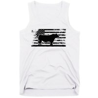 USA American Flag America Cow Black Angus Rancher Tank Top