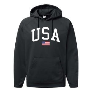 Usa American Flag Performance Fleece Hoodie