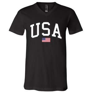 Usa American Flag V-Neck T-Shirt