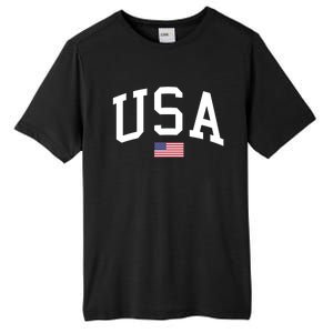 Usa American Flag Tall Fusion ChromaSoft Performance T-Shirt