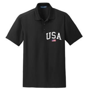 Usa American Flag Dry Zone Grid Polo