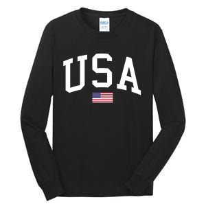 Usa American Flag Tall Long Sleeve T-Shirt