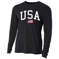 Usa American Flag Cooling Performance Long Sleeve Crew