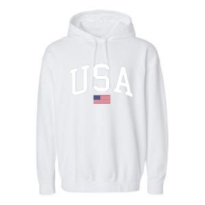 Usa American Flag Garment-Dyed Fleece Hoodie