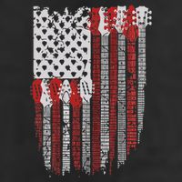 Usa American Flag Guitar Musician 4th Of July Guitarists 7 Panel Mesh Trucker Snapback Hat