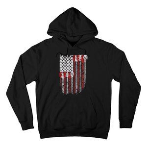 Usa American Flag Guitar Musician 4th Of July Guitarists Hoodie