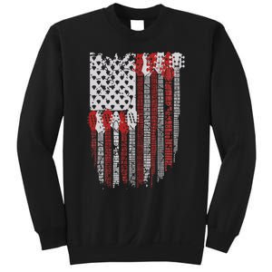 Usa American Flag Guitar Musician 4th Of July Guitarists Sweatshirt