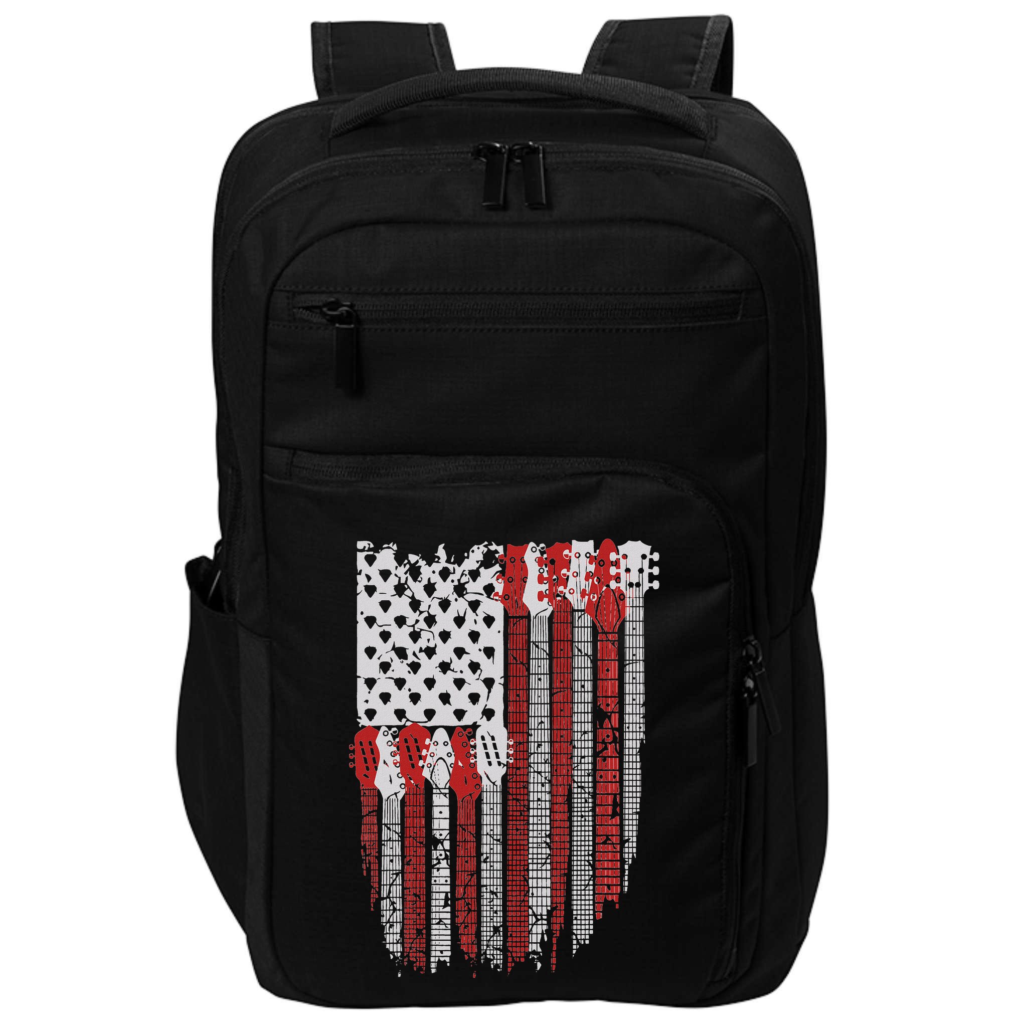 Usa American Flag Guitar Musician 4th Of July Guitarists Impact Tech Backpack