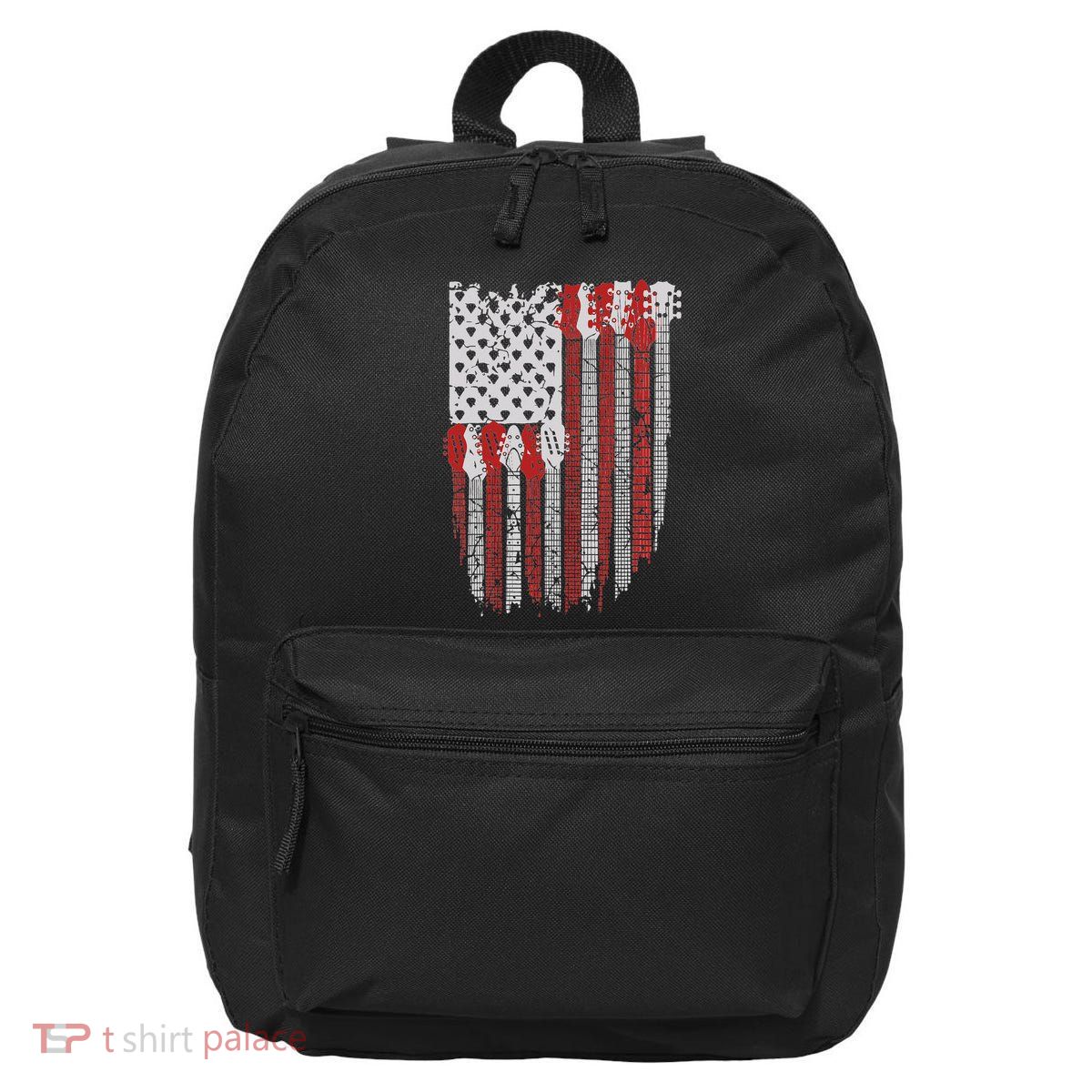 Usa American Flag Guitar Musician 4th Of July Guitarists 16 in Basic Backpack