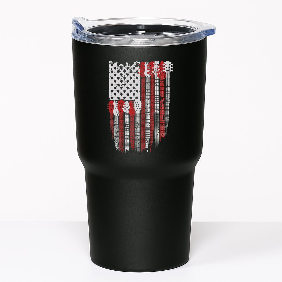Usa American Flag Guitar Musician 4th Of July Guitarists Tumbler