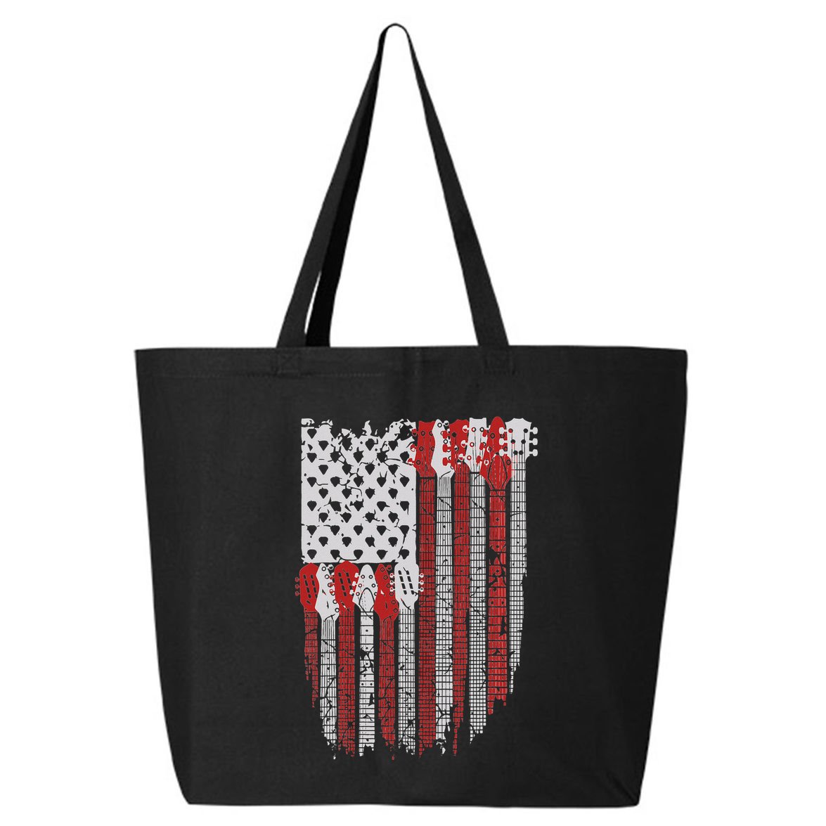 Usa American Flag Guitar Musician 4th Of July Guitarists 25L Jumbo Tote