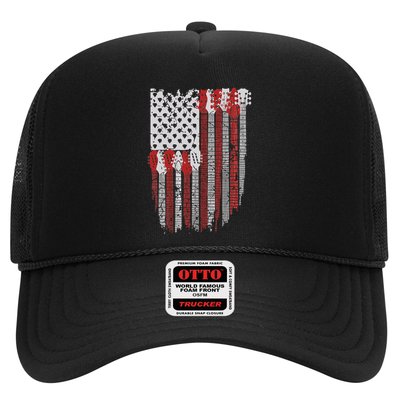 Usa American Flag Guitar Musician 4th Of July Guitarists Trucker Hat