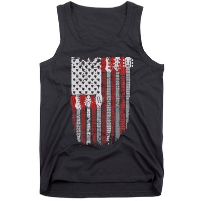Usa American Flag Guitar Musician 4th Of July Guitarists Tank Top
