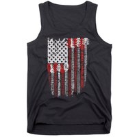 Usa American Flag Guitar Musician 4th Of July Guitarists Tank Top