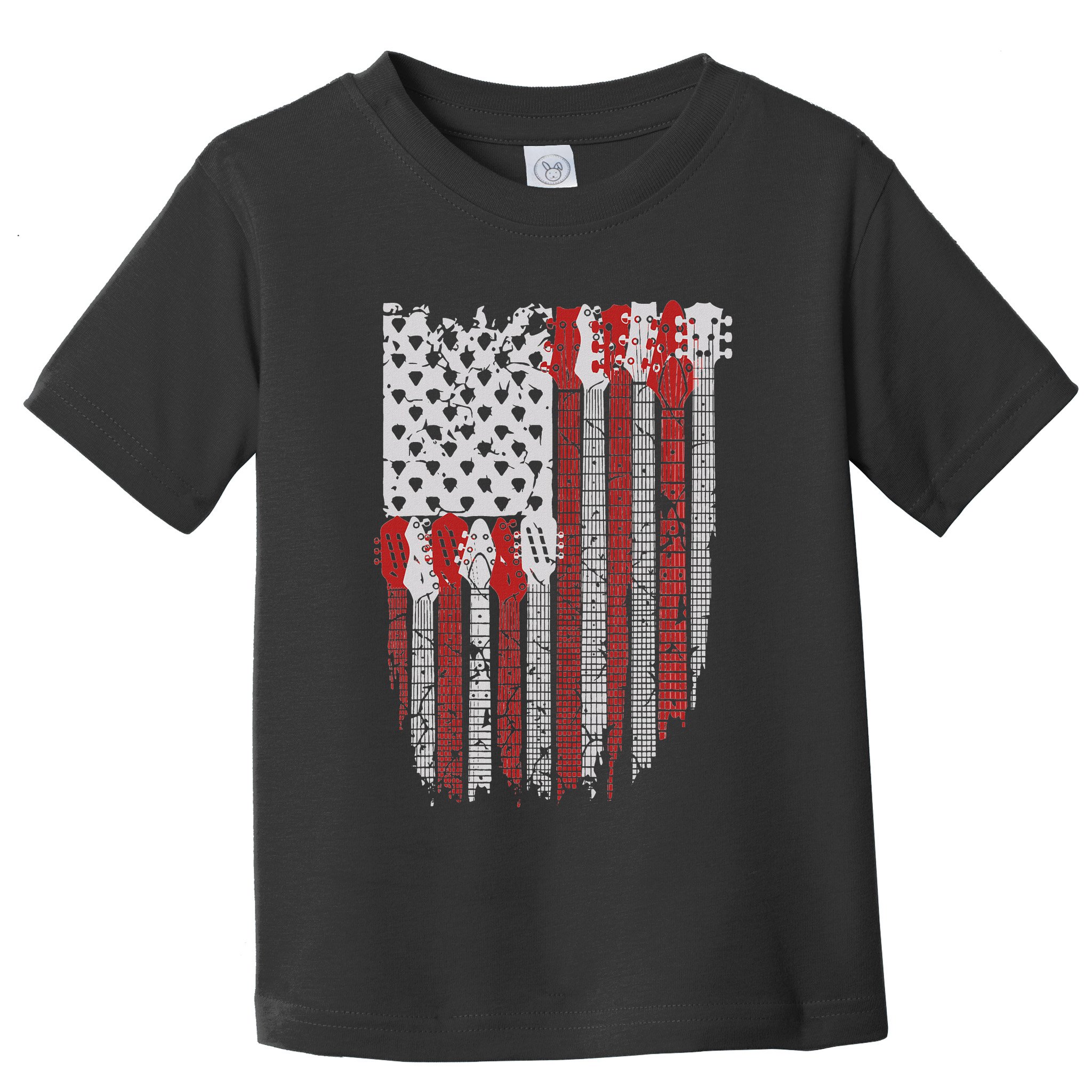Usa American Flag Guitar Musician 4th Of July Guitarists Toddler T-Shirt