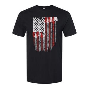 Usa American Flag Guitar Musician 4th Of July Guitarists Softstyle CVC T-Shirt