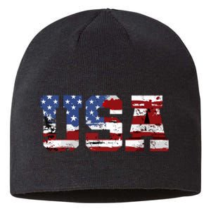 USA American Flag United States US Patriotic Sustainable Beanie