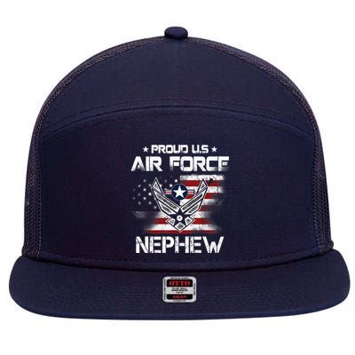 US Air Force Proud Nephew -Proud Air Force Nephew Father Day 7 Panel Mesh Trucker Snapback Hat