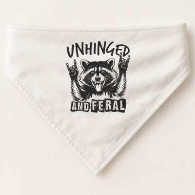 Unhinged and Feral Funny Raccoon Men Girl Toddler Boy Humor  USA-Made Doggie Bandana