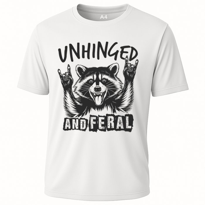 Unhinged and Feral Funny Raccoon Men Girl Toddler Boy Humor  Cooling Performance Crew T-Shirt