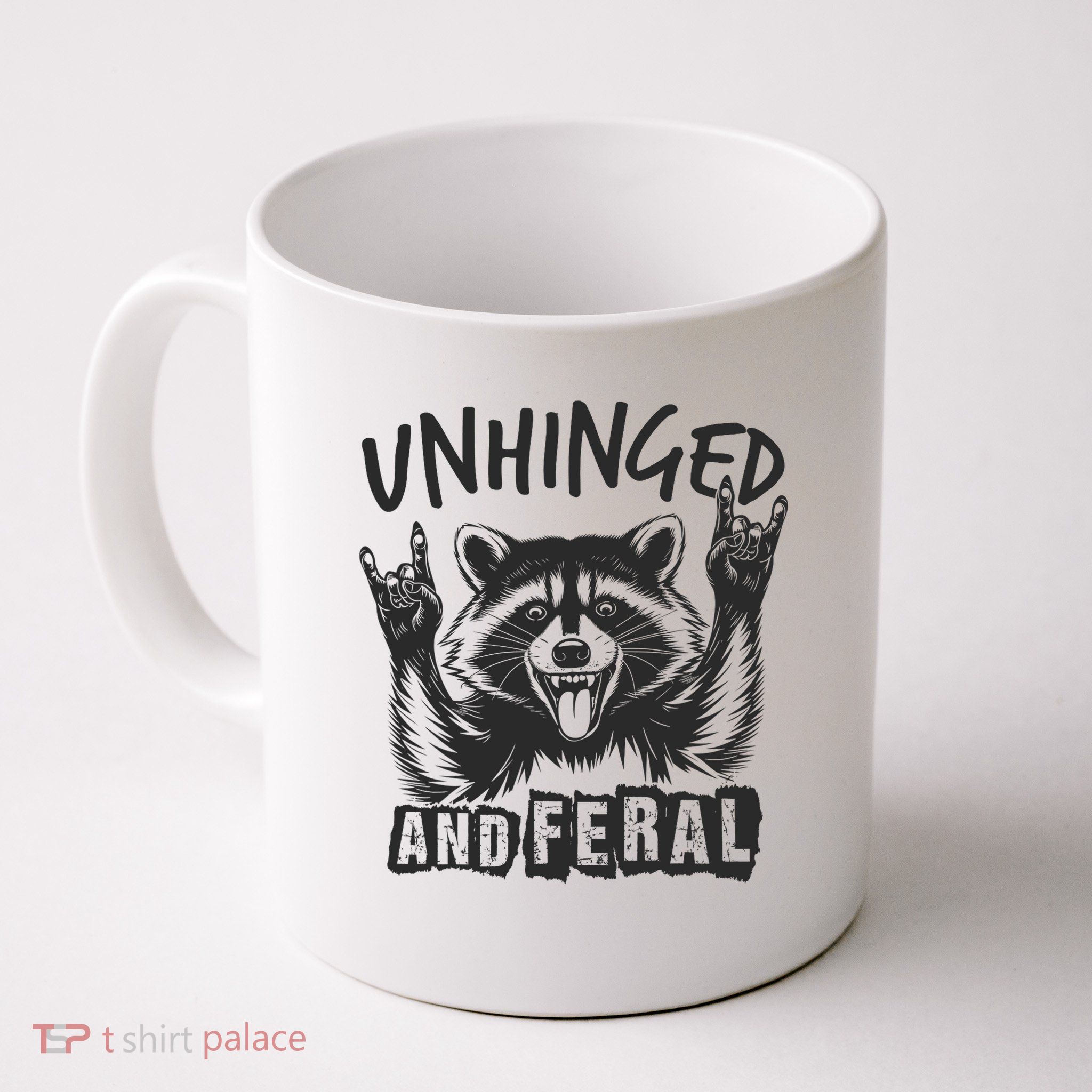 Unhinged and Feral Funny Raccoon Men Girl Toddler Boy Humor  Mug