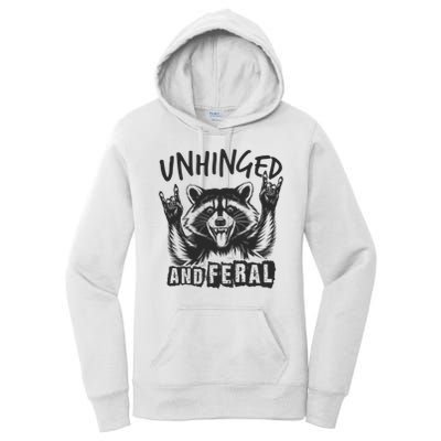 Unhinged and Feral Funny Raccoon Men Girl Toddler Boy Humor  Women's Pullover Hoodie